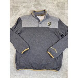 Vegas Golden Knights Station Casinos Mens XL Fleece 1/4 Snap Pullover Grey VGK